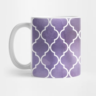 Purple Latticework, Quatrefoil, Watercolors Mug